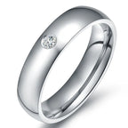 4mm Simple Smooth Women Rings Black Stainless Steel Men Rings Birthday Gifts Rings for men