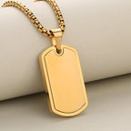 Personalized Military Dog Tag Necklace for Men, Stainless Steel Waterproof Hip Hop Pendant Box Chain