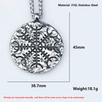 Viking Aegishjalmur Stainless Steel Pendant Necklace