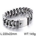Vintage 18/22MM Width Twist Cuban Link Chain Bracelet for Man Cool Stainless Steel Bracelets Mens Male On Hand Jewelry