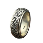 BOCAI New Real S925 Sterling Silver Jewelry Fashion Retro Thai Man Ring Hemp Rope Simple Rotating Turn to Good Luck