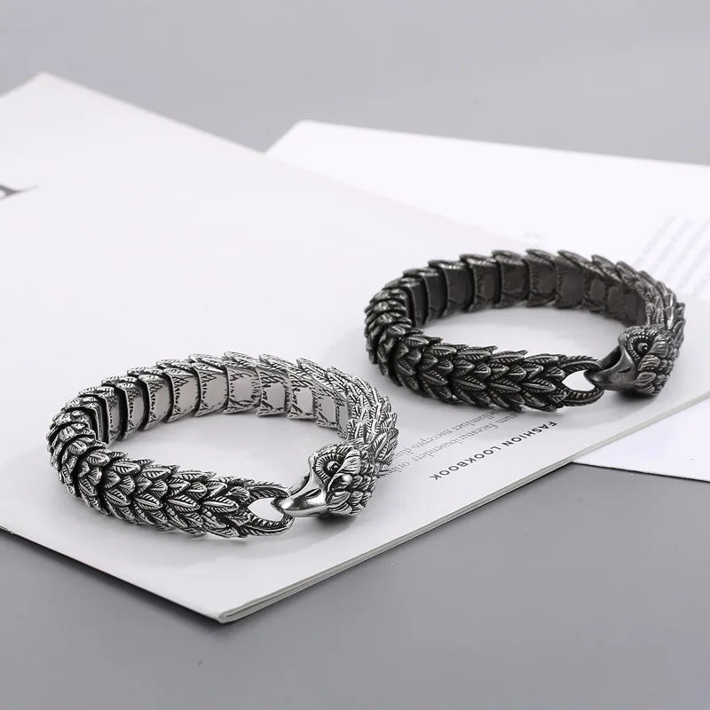 Viking Eagle Vintage Punk Bracelet for men stainless steel fashion Jewelry hippop street culture