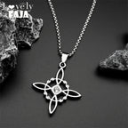 Knot Silver Pendant Witch Rhinestones Wicca Magic