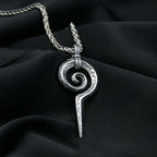 Egyptian Pharaoh Snake Staff Pendant — Stainless Steel