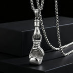 Retro Boxing Gloves Pendant Necklace — Stainless Steel