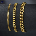 316L Stainless Steel Cuban Chain Bracelet for Men Women Figaro Vintage Metal Viking Kpop Pulseras Emo Cute Luxury