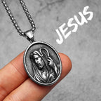 Heart Cross Pendant Necklace — Stainless Steel