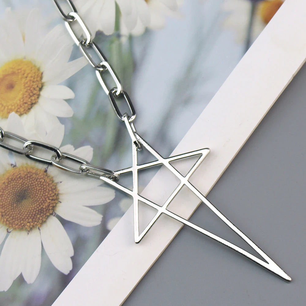 Punk Gothic Y2K Star Pendant Chain Choker Necklace