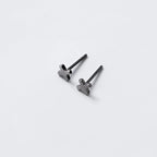 Black Cross Stud Earrings for Men & Women — Black-Tone