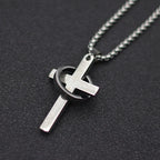 Fashion Men Necklace Unfading Not Allergic Stainless Steel Cross Collar 24 Inches Pendant Jewelry Hiphop Rock Casual