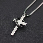 Cross Pendant Necklace Stainless Steel 24"