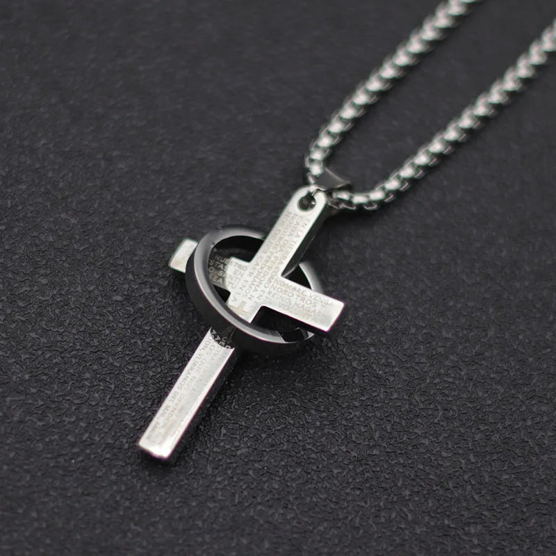 Fashion Men Necklace Unfading Not Allergic Stainless Steel Cross Collar 24 Inches Pendant Jewelry Hiphop Rock Casual