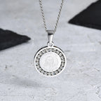 Iced Out Prayer Coin Pendant Necklace — Stainless Steel