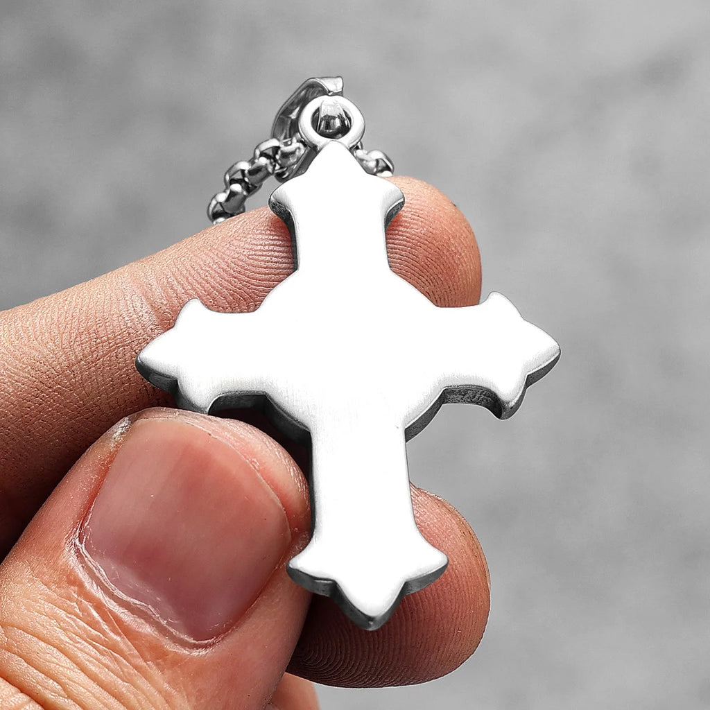 Gothic Cross Amulet Necklace — Stainless Steel