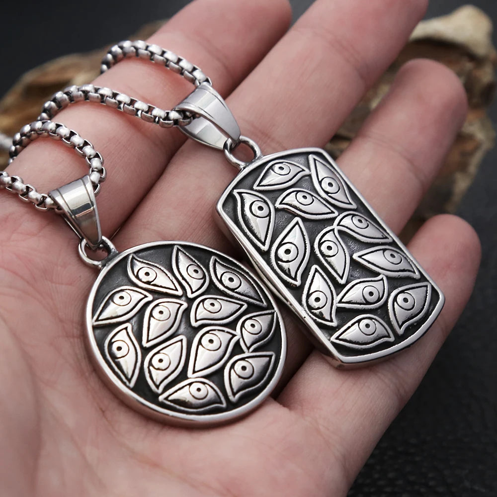 Gothic Demon Eyes Pendant — Stainless Steel