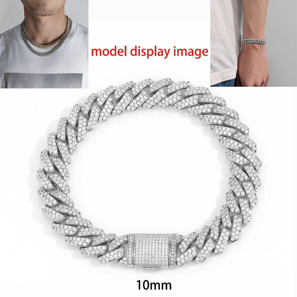 Iced Out Cuban Chain Necklace Stainless Steel 8-25MM