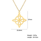 Witch Knot Pentagram Double Amulet Protection Necklace