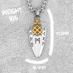 Norse Runes Odin's Spear Necklace Men's Gold Color Stainless Steel Arrowhead Pendant Valknut Talisman Male Vikings