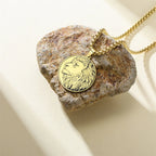 Leo Zodiac Lion Head Coin Necklace — Stainless Steel