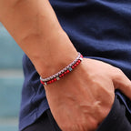 Punk 2Pcs/set Natural Stone Bracelet Men Stainless Steel Chain Tiger Eyes Hematite Beaded Braslet Cool Boyfriend Gifts For Him