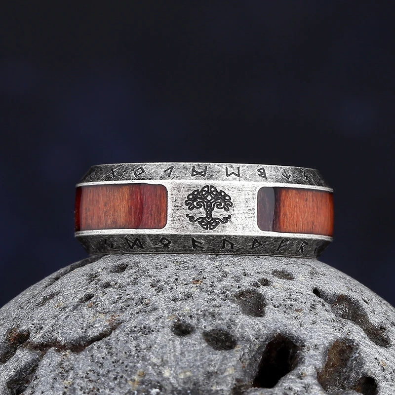 Viking Tree of Life Celtic Knot Ring — Stainless Steel