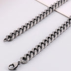 Vintage 8/10MM Curb Chain Necklace for Men Brushed Matte Stainless Steel Cuban Link Men's Boys Neck Chains Male Choker