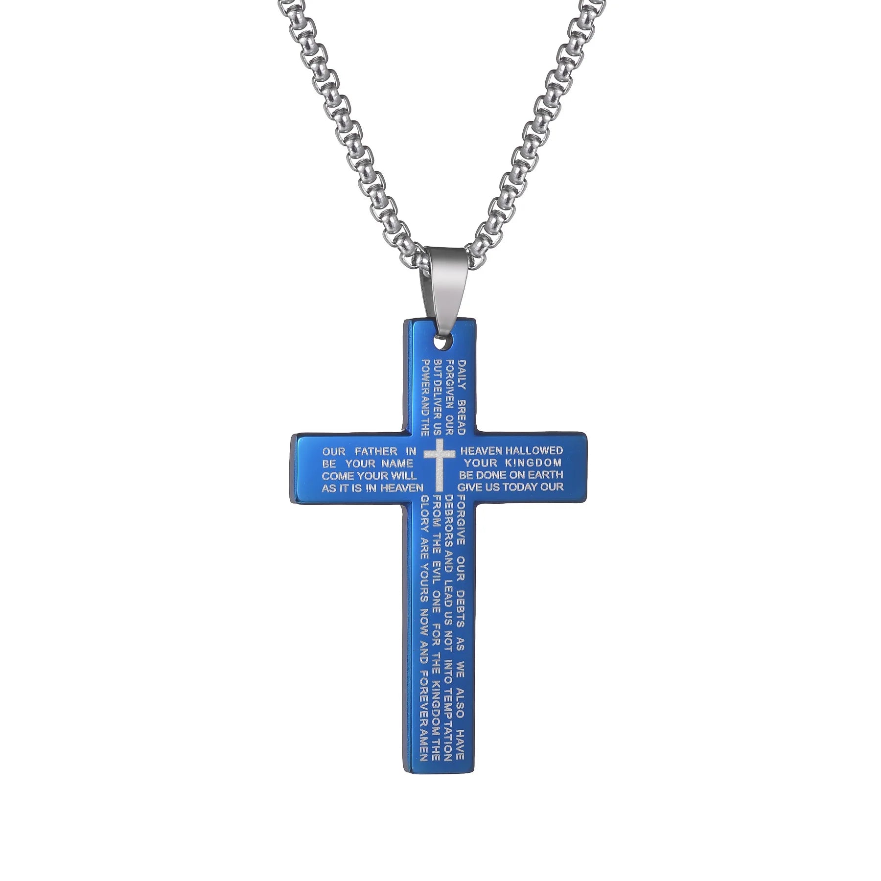 Cross Pendant Necklace — Stainless Steel