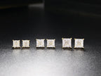 Gold Iced Out Square Zirconia Earrings Statement