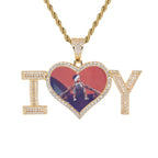 Iced Out Heart Photo Pendant Necklace