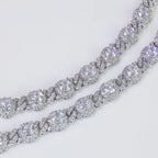 Gold Cuban Bracelet Iced Out 7.5MM Round Bead