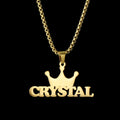 Atoztide 50cm Personalized Custom Names Pendant Necklace Stainless Steel Gold Color Cuban Thick Chain for Men Women Jewelry Gift