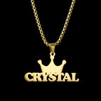 Atoztide 50cm Personalized Custom Names Pendant Necklace Stainless Steel Gold Color Cuban Thick Chain for Men Women Jewelry Gift