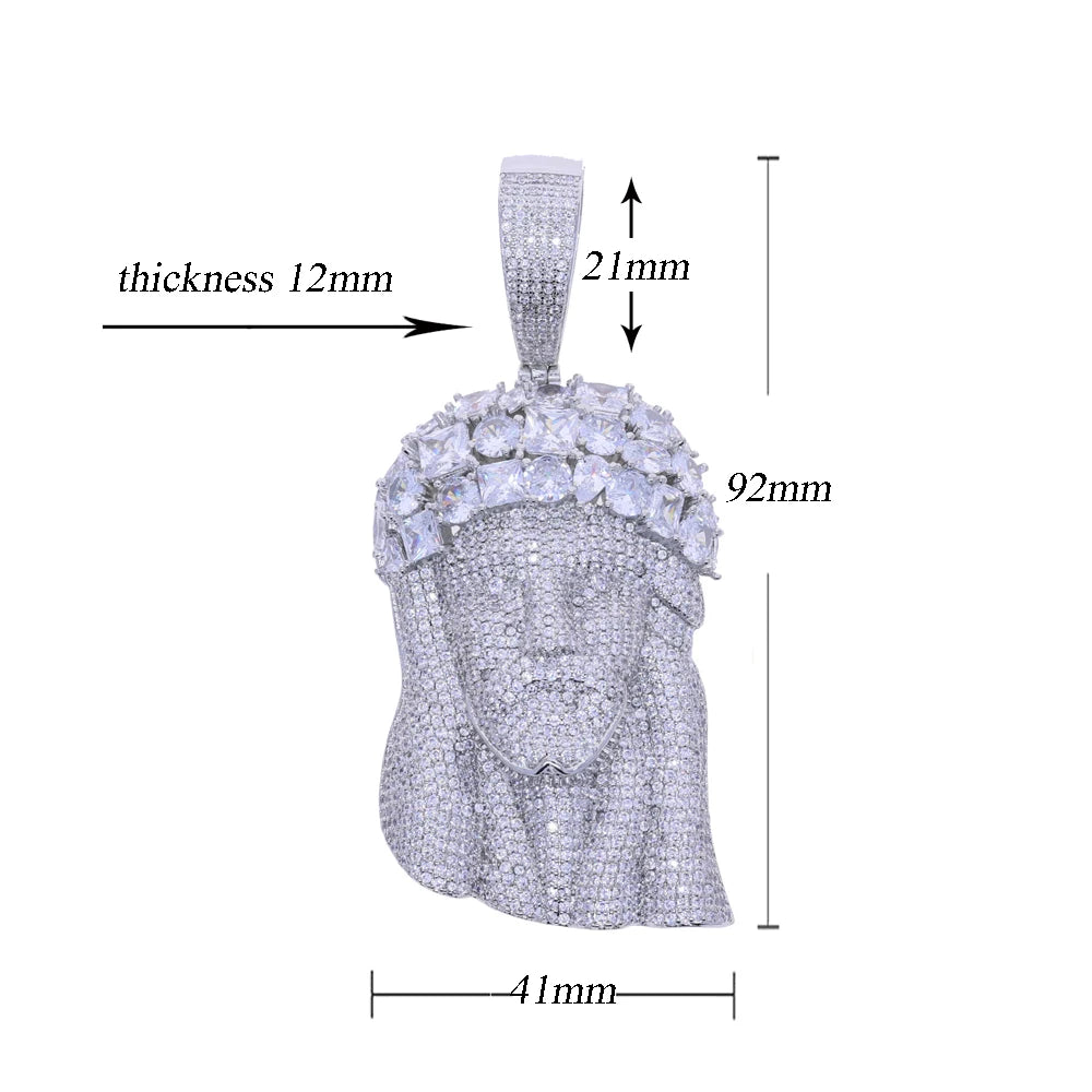 2026 New Hip Hop CZ Stone Paved Bling Iced Out JESUS PIECE Pendants Necklaces Gold Silver Color Charm for Men Rapper Jewelry