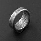 Vintage Polished Square Signet Ring — Stainless Steel
