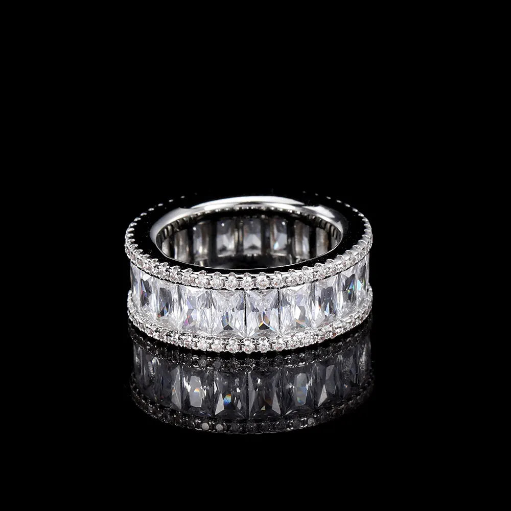 Iced Out Ring Stainless Steel 8MM CZ