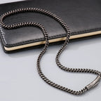Vintage 4.5MM Curb Link Chain Necklace Man Stainless Steel Men's Chain Necklaces Choker for Man 50/55/60CM Long Viking