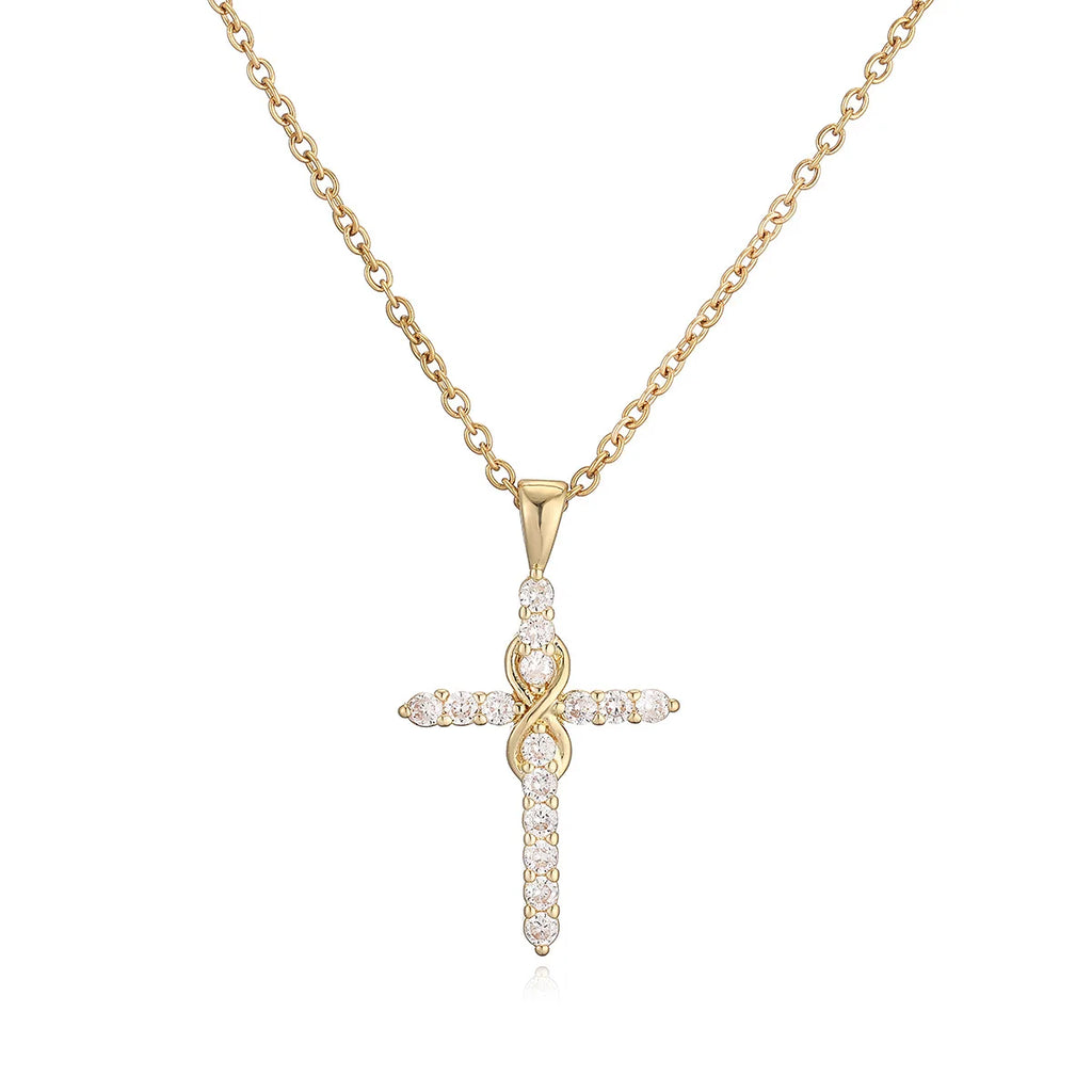 Cross Pendant Necklace — Gold-Tone