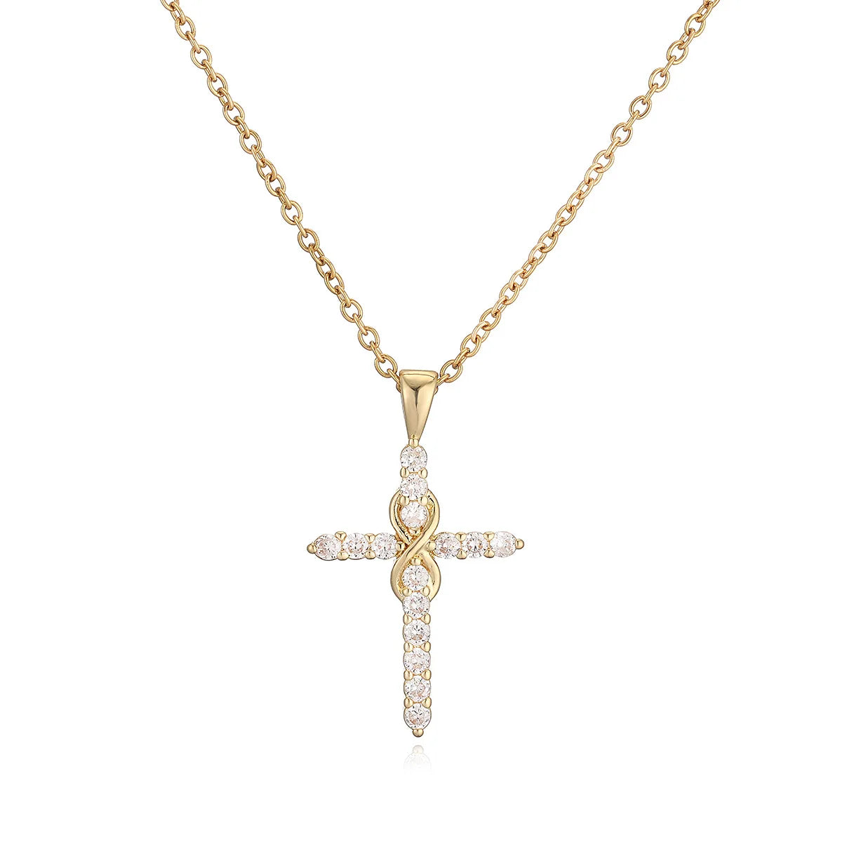 Cross Pendant Necklace — Gold-Tone