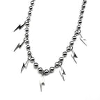 Korean Fashion Lightning Necklace Stainless Steel Ball Bead Chain Flash Pendant Punk Y2K Street Unisex Y2K Hiphop Jewelry Gift