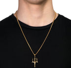 2024 New Style Neptune Trident Necklace Men's Tide Brand Niche High Design Sense Fashion Jewelry for Gift