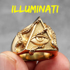 Freemason Illuminati Triangle Ring — Stainless Steel
