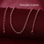 50cm New Fashion Stainless Steel Chain 1.2-3mm Silver Color Rose Gold Necklace Jewelry Vacuum Plating Accessories Chokers Collar