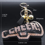Iced Out Key Gold Chain Cheer Letter Word Full