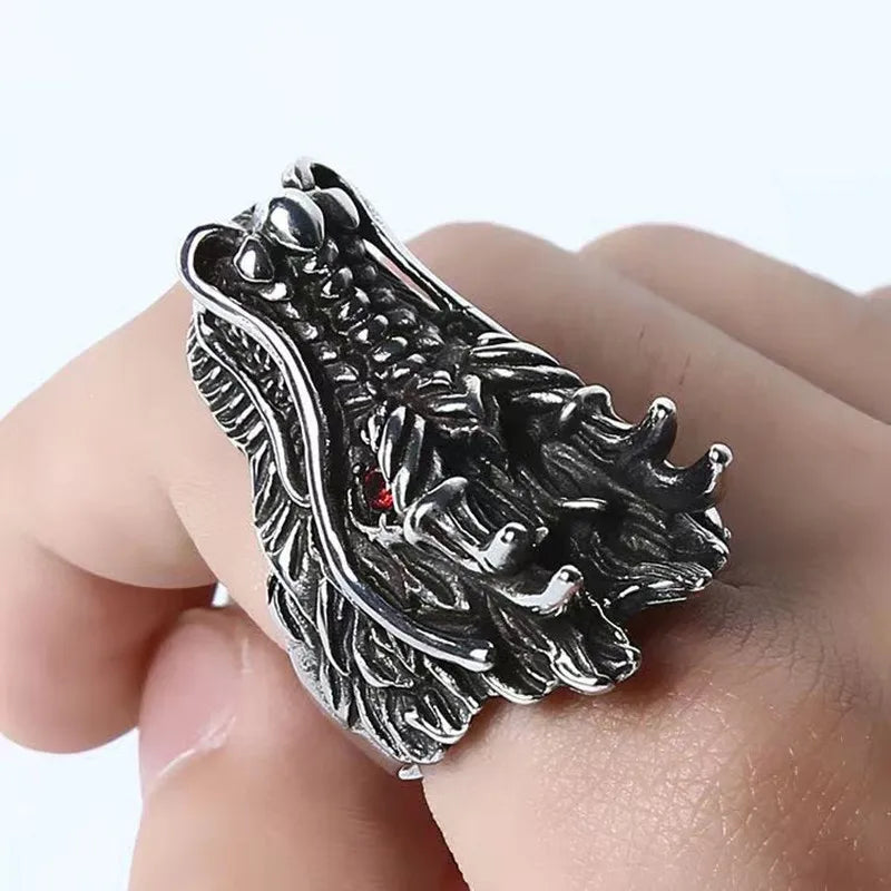 Dragon Steel Ring Korean Version Students'