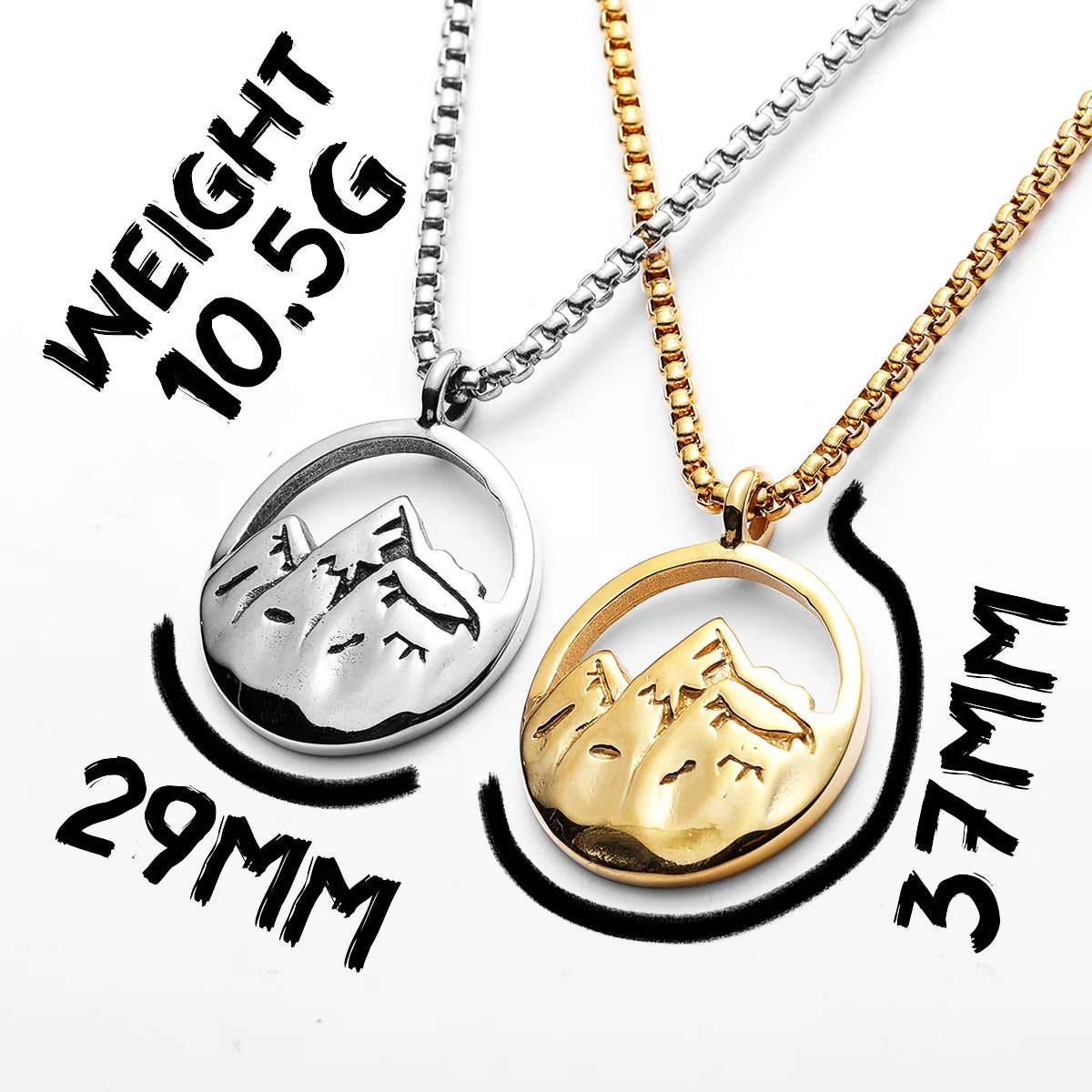 Snow Mountain Minimal Pendant — Stainless Steel