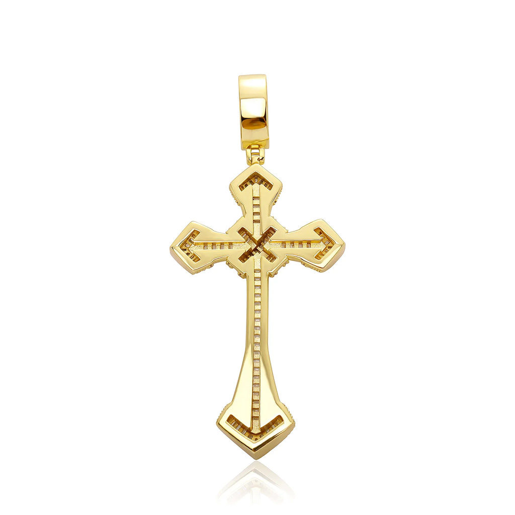 Iced Out Cross Pendant Necklace with Chain Type Options
