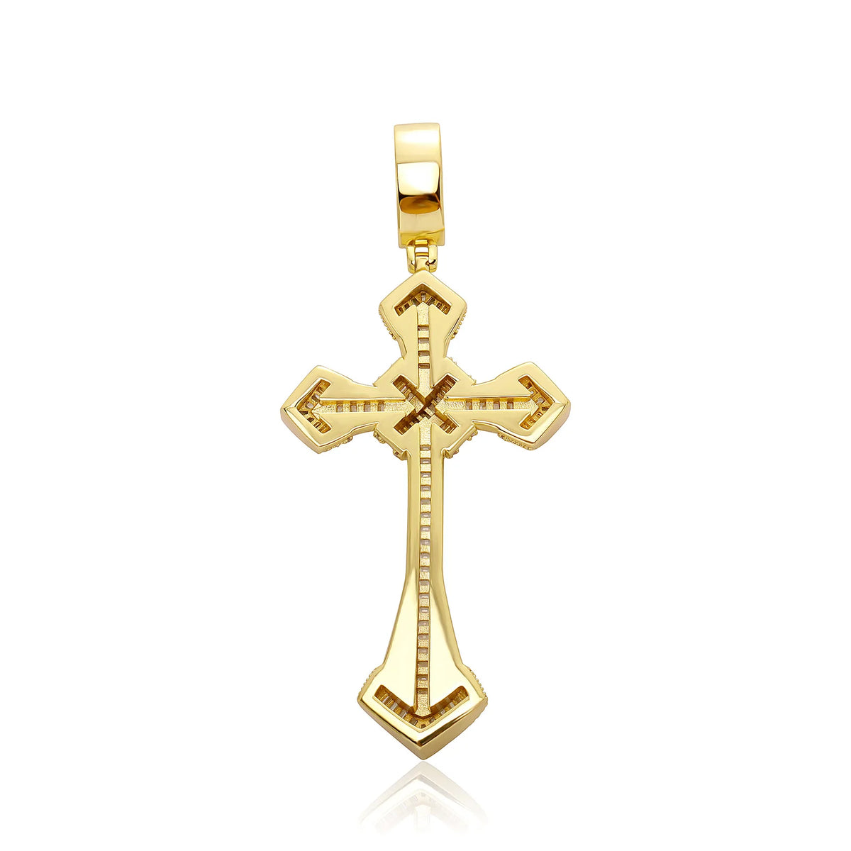 Iced Out Cross Pendant Necklace with Chain Type Options