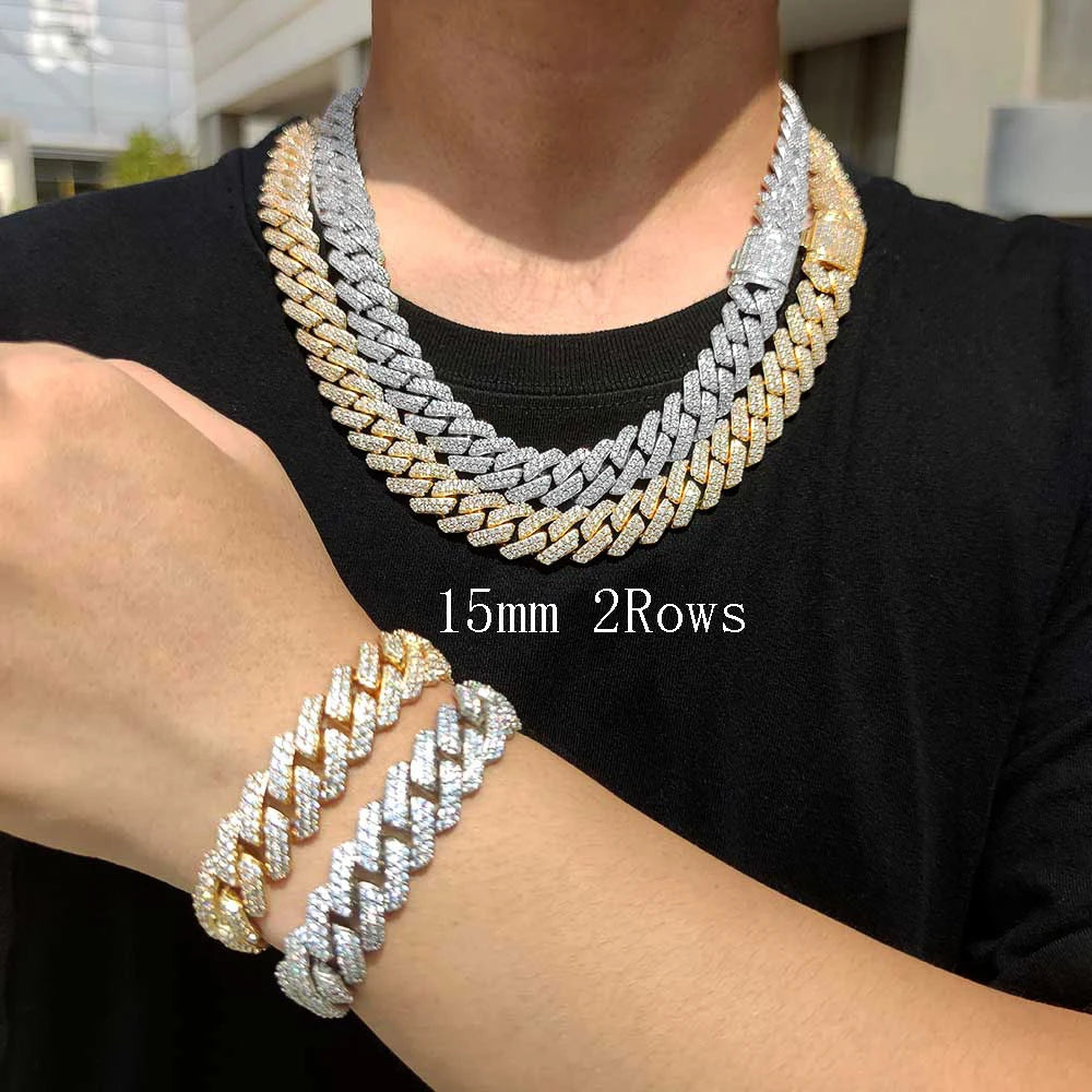 Iced Out Cuban Chain Necklace Stainless Steel 8-25MM