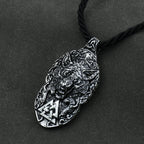 Wolf Head Triskelion Pendant Necklace — Zinc Alloy