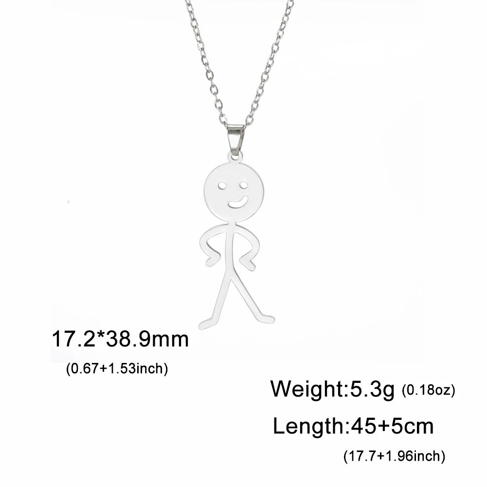 Middle Finger Pendant Necklace — Stainless Steel
